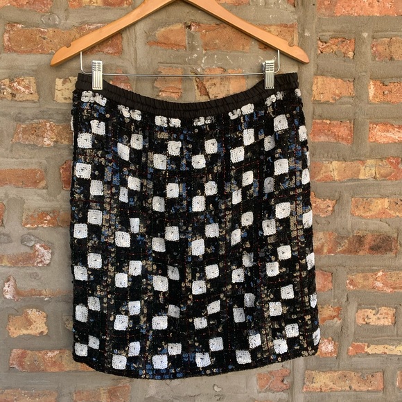 VINTAGE Two Piece Black Sequin Skirt & Top L XL - Picture 5 of 6